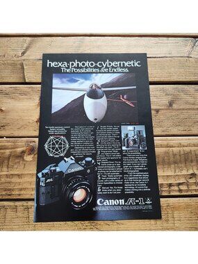 Vintage Print Ad Canon A-1 35mm Camera - Hexa-Photo-Cybernetic - 1980 - 10x7